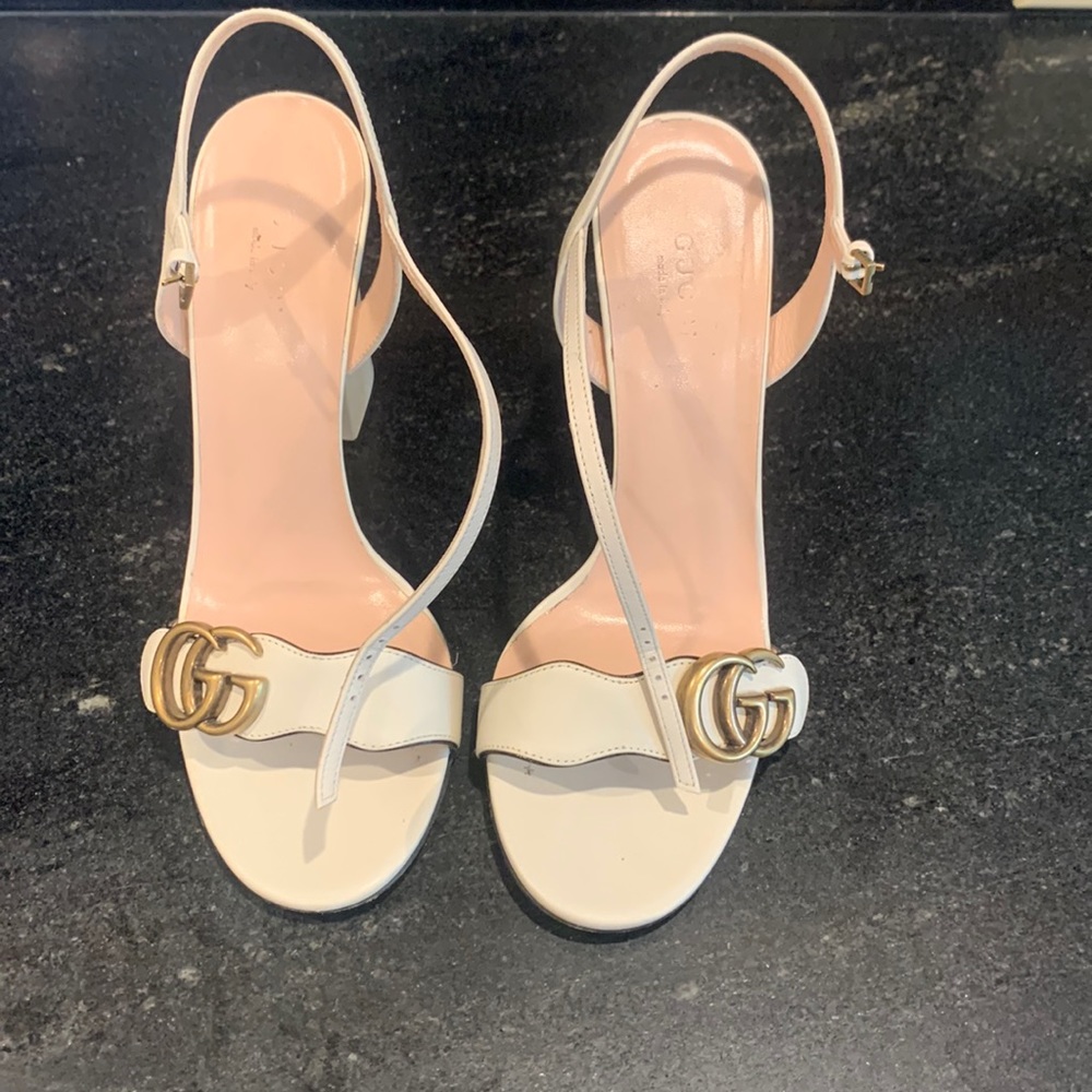 Authentic Gucci Heels White 4”